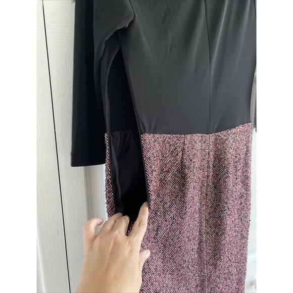 Talbots Womens 6P Contrast Tweed Drape Neck Dress Career Office Mature Corp - Picture 6 of 6